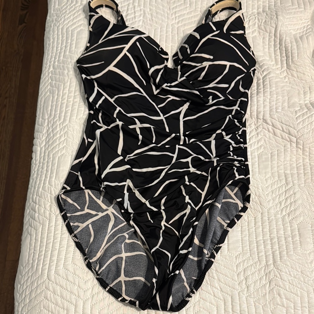 Miraclesuit Black and White Patterned One Piece Swimsuit